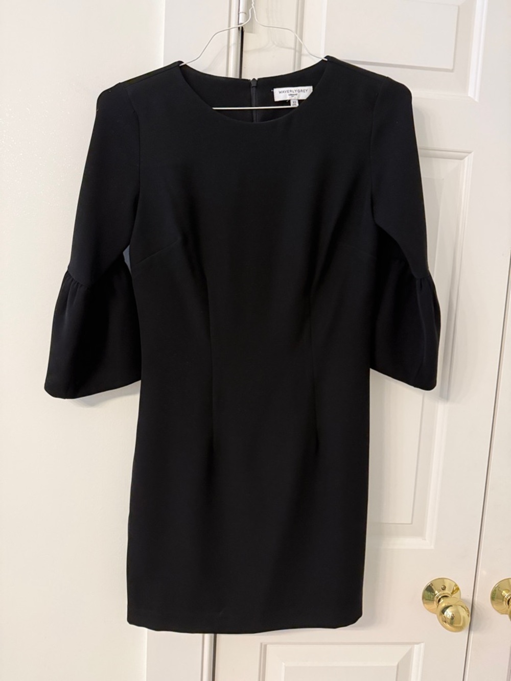 Halogen Black Bell-Sleeve Mini Dress